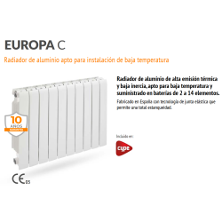 Ficha Radiador Aluminio FERROLI EUROPA 600 C 2 elementos