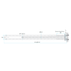 Dimensiones Resistencia eléctrica 1500W FERCO TS-I1