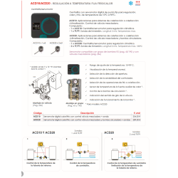 Regulación hidráulica Tª fija frío/calor o calor