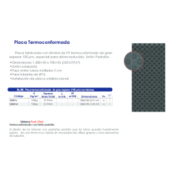 Ficha técnica Placa Termoconformada Suelo Radiante FERCO SLIM16