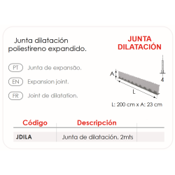 Ficha técnica Junta de Dilatación Para Suelo Radiante FERCO JDILA