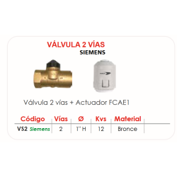 Ficha técnica  Válvula 2 Vías SIEMENS + Actuador FERCO FCAE1