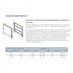 Ficha técnica Caja de Colector Altura Estándar FERCO FC4E