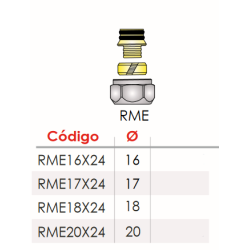 Ficha técnica Racores M24-19 Ø16 FERCO RME16X24