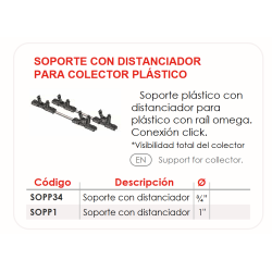 Ficha Soporte para Colector Plástico FERCO SOPP34