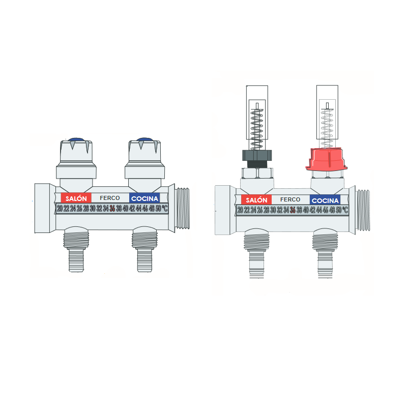 Kit módulo 2 vías + Equilibrado 1" M-H FERCO JFCT2M