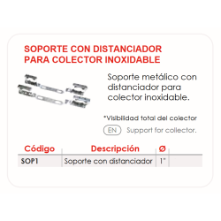 Ficha técnica Soporte para Colector Inoxidable FERCO SOP1