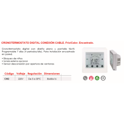 Ficha tecnica Cronotermostato Digital Frío/Calor FERCO CM2