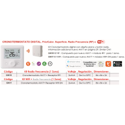 Ficha técnica Cronotermostato WIFI sin cable Frío+Calor FERCO GN1T