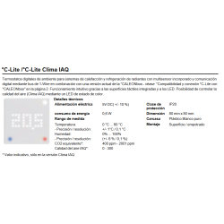 Ficha Termostato Digital Ambiente Frío/Calor FERCO C-Lite Clima IAQ