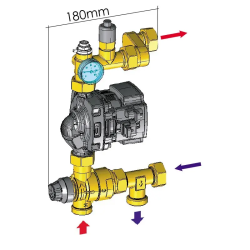 Medidas Grupo De Bombeo Wilo 15/6 SC Hybrid FERCO 3 vías DN20 R0N-S6