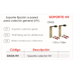 Ficha técnica Soporte Fijación Pared para Colector General FERCO HV