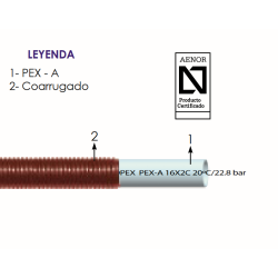 Tubería Polietileno Reticulado FERCO PEX-A + Coarrugado 16x24 (Rollo 50 mtrs.)