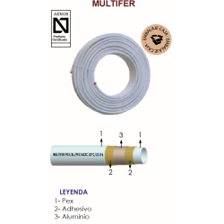 Rollo de 200 metros Tuberías Multicapa MULTIFER PEX/AL/PEX con tres capas de material