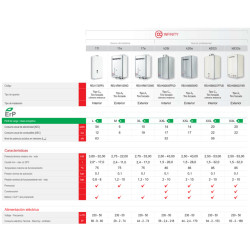 ficha tecnica Calentador gas RINNAI Infinity 26/32 condensación interior