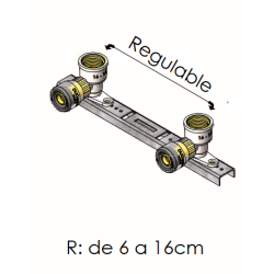 Medidas Placa Fijación Regulable Push Fit FERCO 16