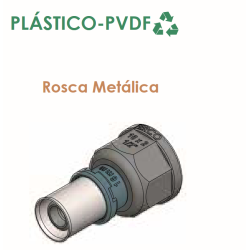 Fabricado en plástico-PVDF con rosca metálica