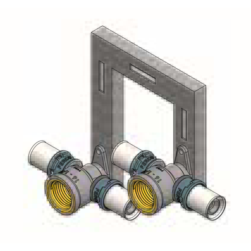 Placa Horizontal con Te Ø16 Press Fitting FERCO