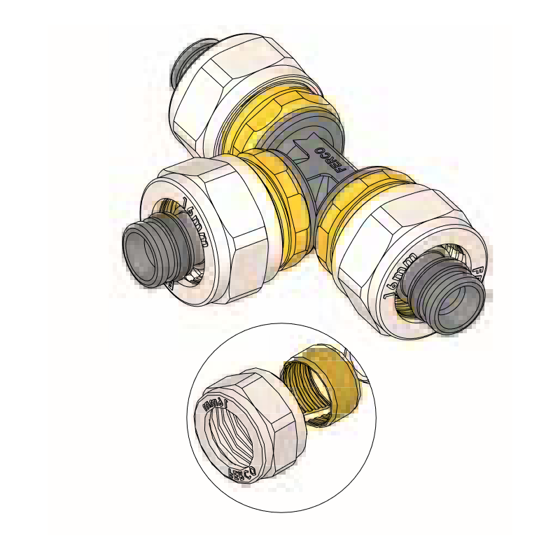 Te Igual Compresión FERCO Ø 16