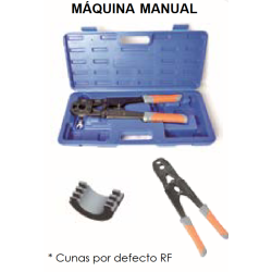 Máquina manual para prensado. Incluye estuche y 3 cunas de Ø 16 - 20 - 25.