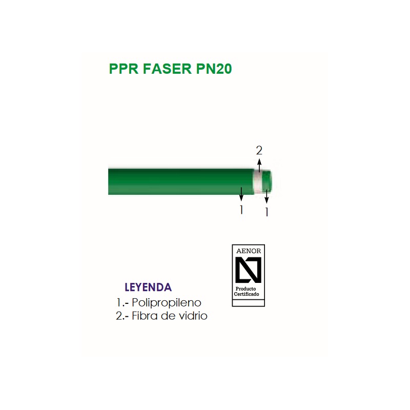 Tubería FERCO PPR FASER PN20 75 x 10,3 – Calidad Certificada y Resistente