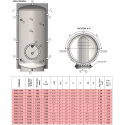 Interacumulador VALINOX VIHT-136L CLOTH 500L + DN 200