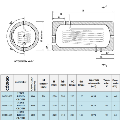 Interacumulador VALINOX HTCE-316L RIGID CLOTH 100L