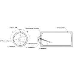 Esquema HIDRÁULICO Termo Inox VALINOX TE-316L RIGID CLOTH MURAL HORIZONTAL