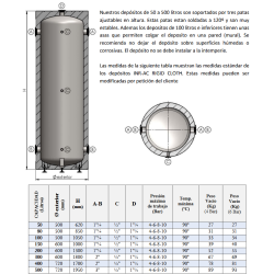 Ficha técnica Depósito de Inercia VALINOX INR-AC RIGID CLOTH