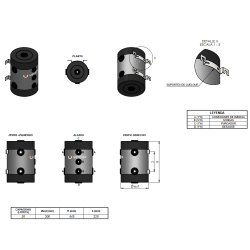 Dimensiones y conexiones Depósito Inercia Inox Slim VALINOX ANR-444 RIGID CLOTH 20L