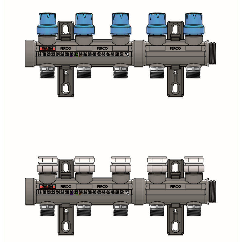 Colector Plástico con Detentor Simple 2 vías FERCO 2 x 24-19