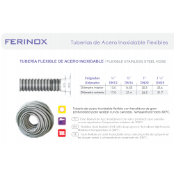 medidas interior exterior tuberia flexible inoxidable dn12 media pulgada acs solar calefaccion