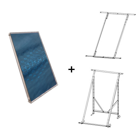 Pack 1 Placa Solar Térmica con Soporte Universal Plano o Inclinado FERCO FCE2.0