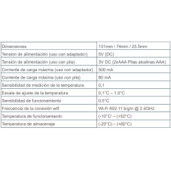 Ficha técnica del controlador domusa confort wifi