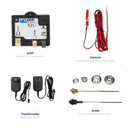 Kit Ánodo Electrónico ACES H/Hn de titanio 1000, 2000, 3000, 4000, 5000 litros