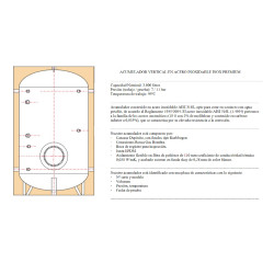 Especificaciones técnicas del Acumulador ACS INOX PREMIUM SUICALSA DAB300X07RFP