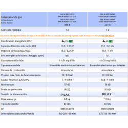 RECAMBIOS Calentador Cointra CAMI 11 gas natural atmosférico – averiado para piezas – devolución cliente