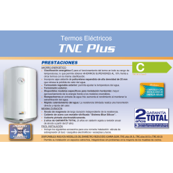 características Termo eléctrico Cointra TNC Plus 30 S con golpe estético – devolución cliente