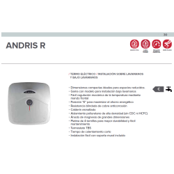 prestaciones Termo eléctrico Ariston ANDRIS R 30 OR EU con golpe estético – devolución cliente