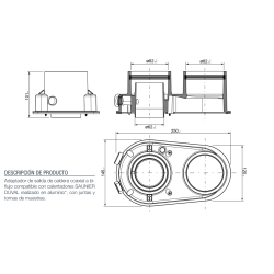 Accesorio Biflujo 80/80mm caldera Saunier/Vaillant/Junkers