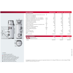 Datos técnicos Ariston Nuos Plus S2 250 especificaciones potencia consumo COP ACS