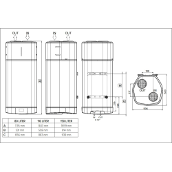 Dimensiones Ariston Nuos Plus S2 80 medidas instalación bomba de calor ACS