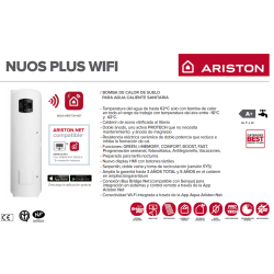 Características Ariston Nuos Plus WiFi aerotermia ACS alta eficiencia conectividad fotovoltaica