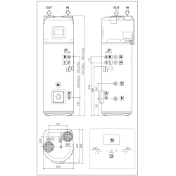 Dimensiones y conexiones Ariston Nuos Plus WiFi 250 instalación aerotermia ACS