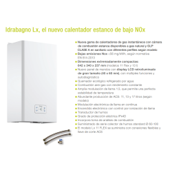 Características del Calentador BERETTA Idrabagno LX 11 Gas Prop/But