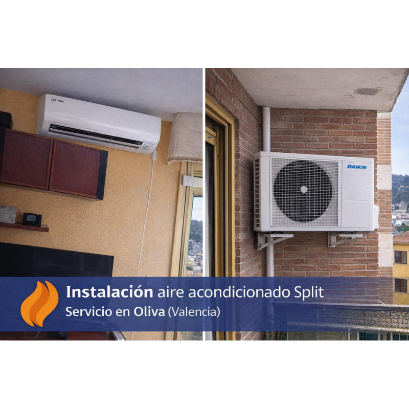 Instalación de aire acondicionado Split con instalación básica + extras en Oliva (46780)