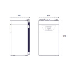 Dimensiones unidad interior con acumulador ACS integrado
