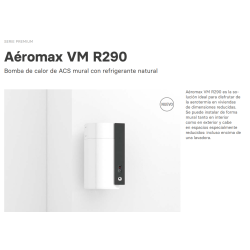 Detalle del aerotermo Thermor Aeromax VM R290 150 con tecnología R290 ecológica