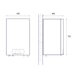 Dimensiones unidad interior BAXI MURAL iR32