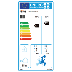 Etiqueta Energética Bomba de Calor Aerotermia FERROLI OMNIA M 3.2 6